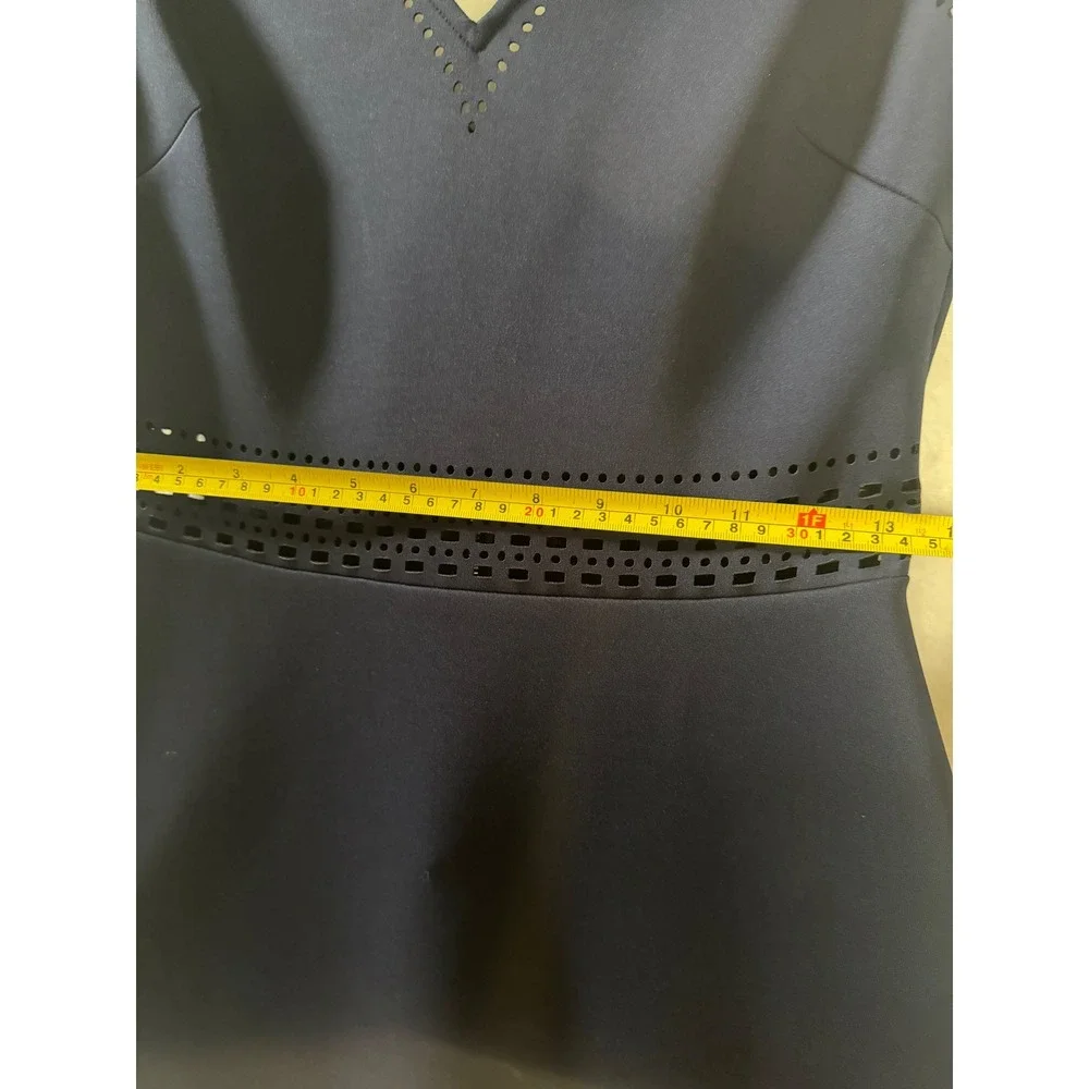 Guess‎ Navy Blue Laser Cut Perforated Scuba Dress GDHVC7050 NVY